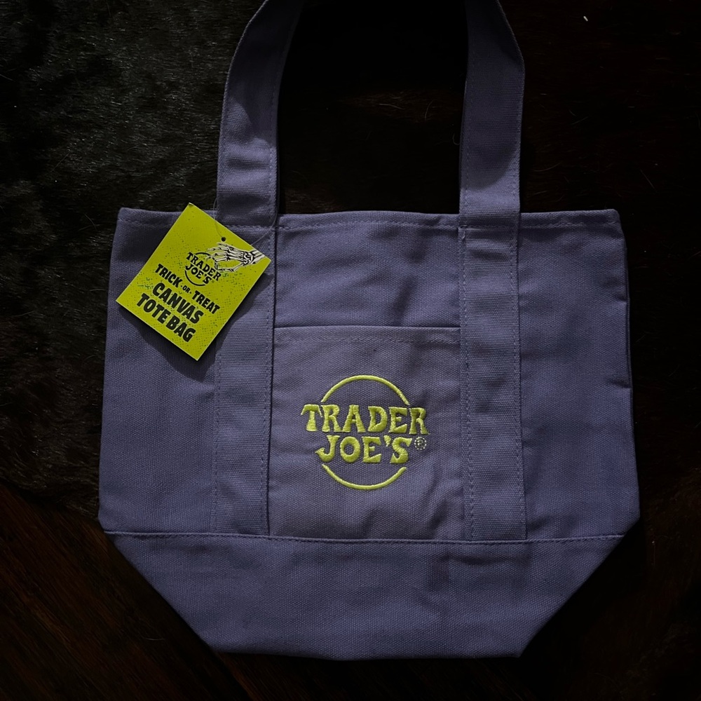 Trader Joe's Purple Canvas Tote Bag